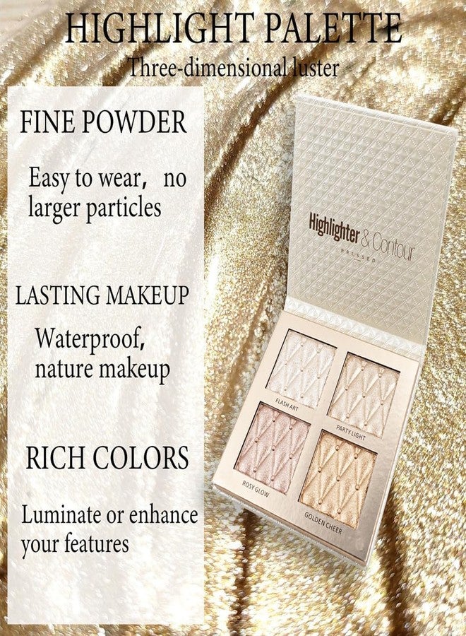 UOCK 4-color highlighter makeup palette shimmer bronze contour shadow illumination highlight eyeshadow palette eyeshadow cosmetic set - Image 5